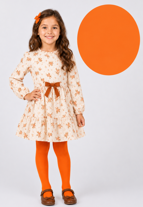 Dres penti copii , Extra Koton 90 den, bumbac orange Engros